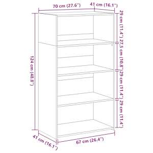 Skříň highboard šedá sonoma 70 x 41 x 124 cm kompozitní dřevo - obrázek 9