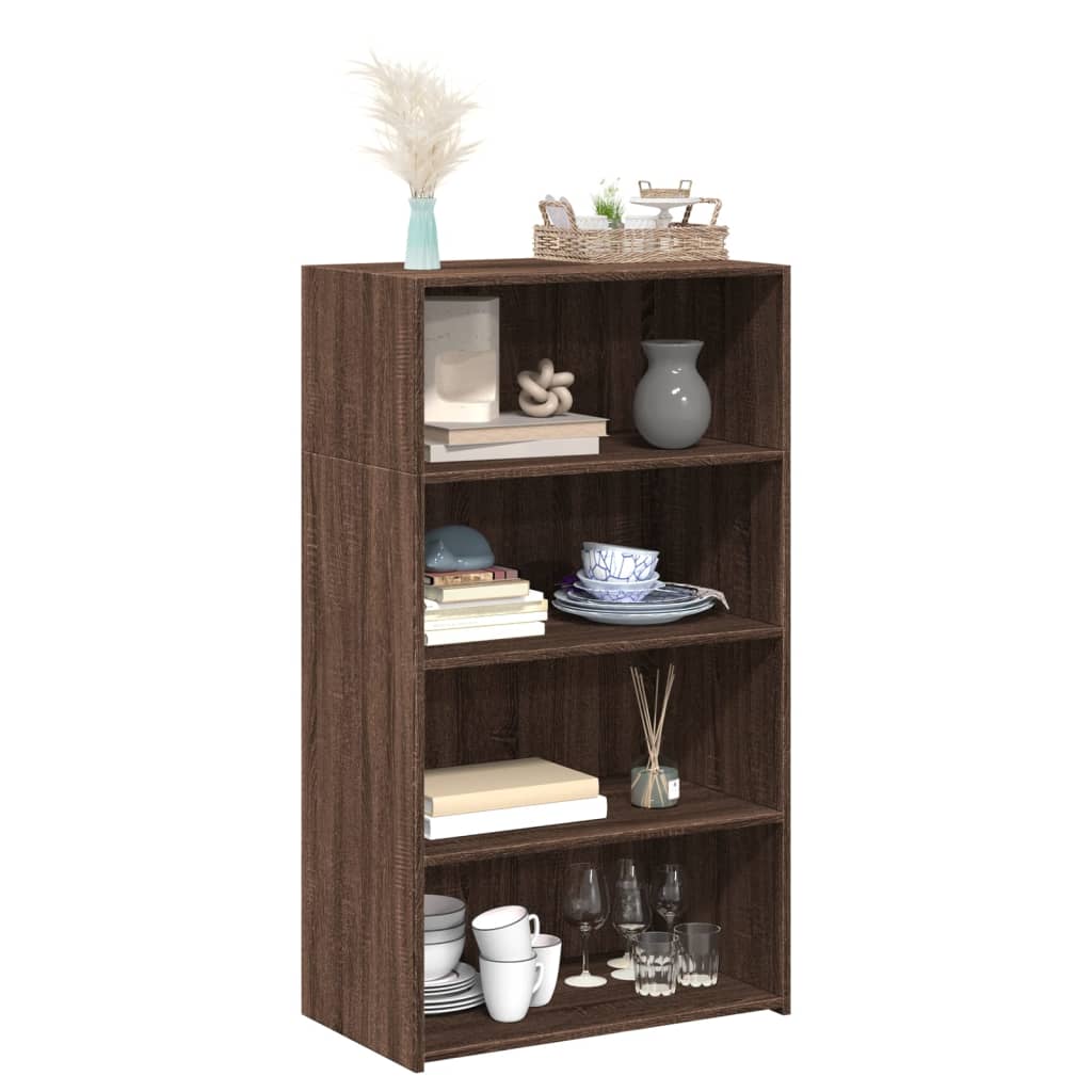 vidaXL Hoge kast 70x41x124 cm bewerkt hout bruin eikenkleur afbeelding