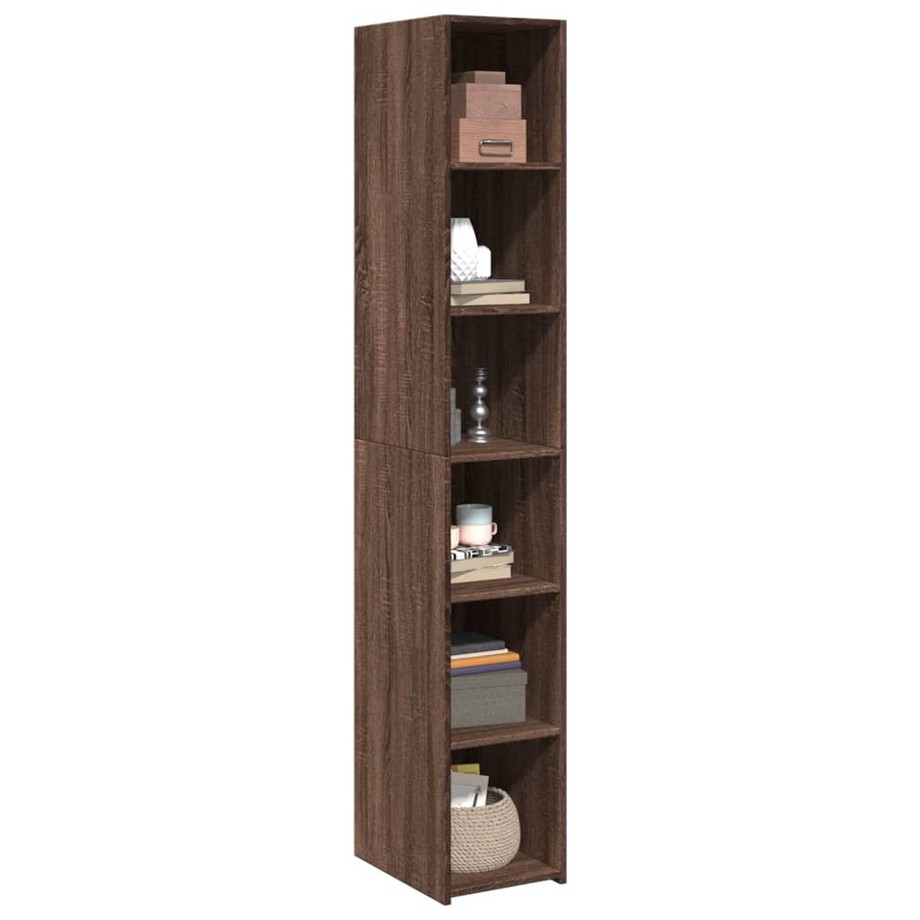vidaXL Hoge kast 30x41x185 cm bewerkt hout bruin eikenkleurig afbeelding