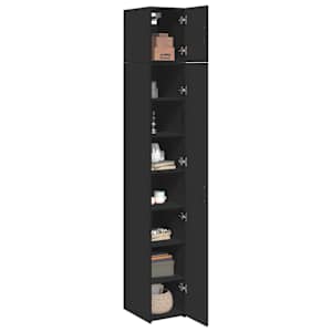 vidaXL Armoire de rangement mince noir 30x42,5x225cm bois d'ing&eacute;nierie