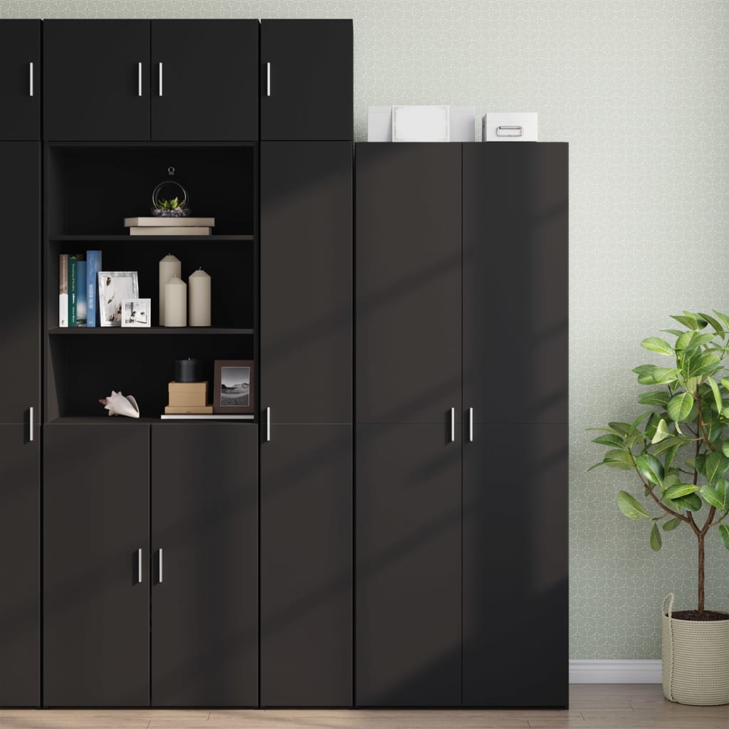 Hochschrank Schmal Schwarz 30×42,5×225 cm Holzwerkstoff