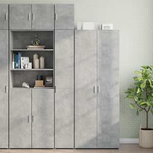 Ozka omara za shranjevanje betonsko siva 30x42,5x225cm inž. les