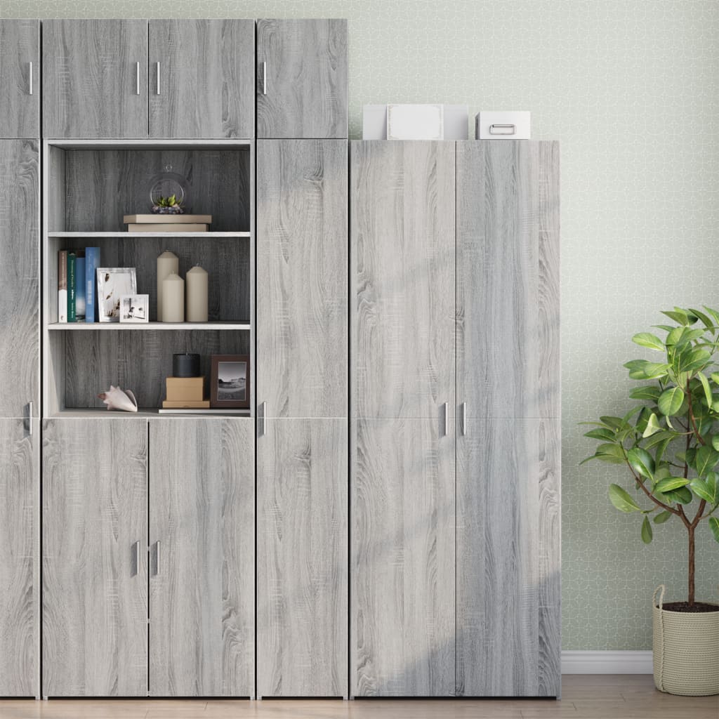 Hochschrank Schmal Grau Sonoma 30×42,5×225 cm Holzwerkstoff