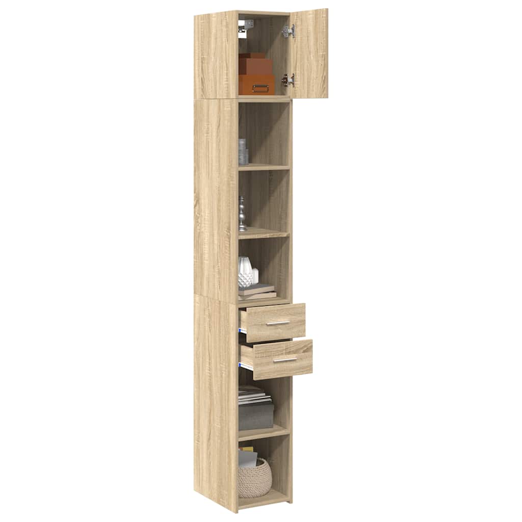 Thumbnail - vidaXL Hochschrank Schmal Sonoma-Eiche 30x42,5x225 cm Holzwerkstoff