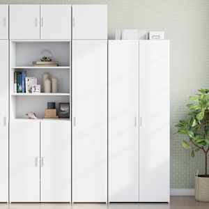 Ozka omara za shranjevanje bela 40x42,5x225 cm inženirski les