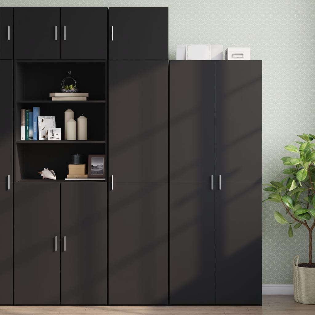 Hochschrank Schmal Schwarz 45×42,5×225 cm Holzwerkstoff