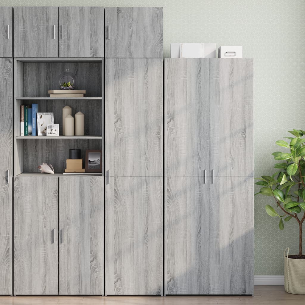 Hochschrank Schmal Grau Sonoma 45×42,5×225 cm Holzwerkstoff