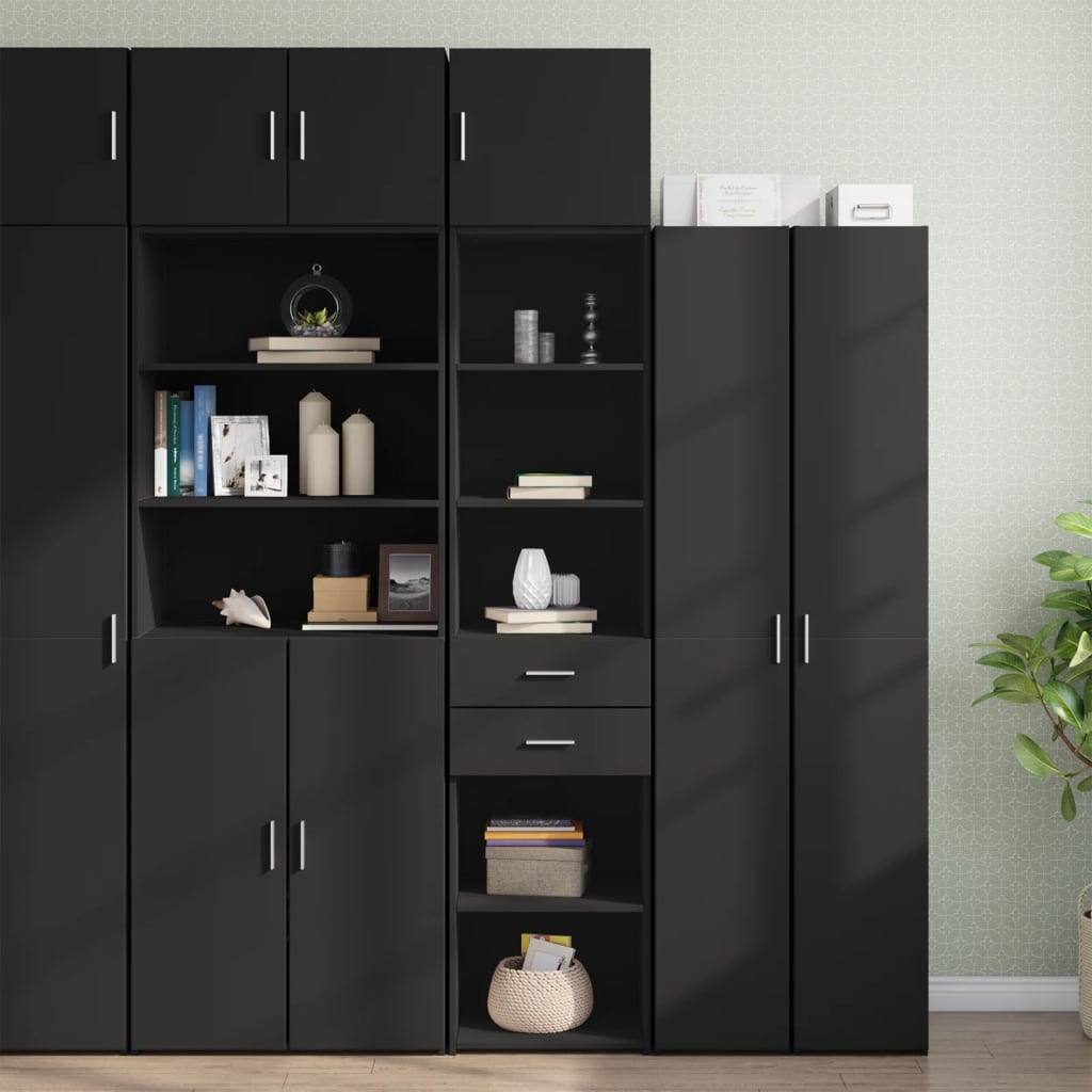 Hochschrank Schmal Schwarz 45×42,5×225 cm Holzwerkstoff