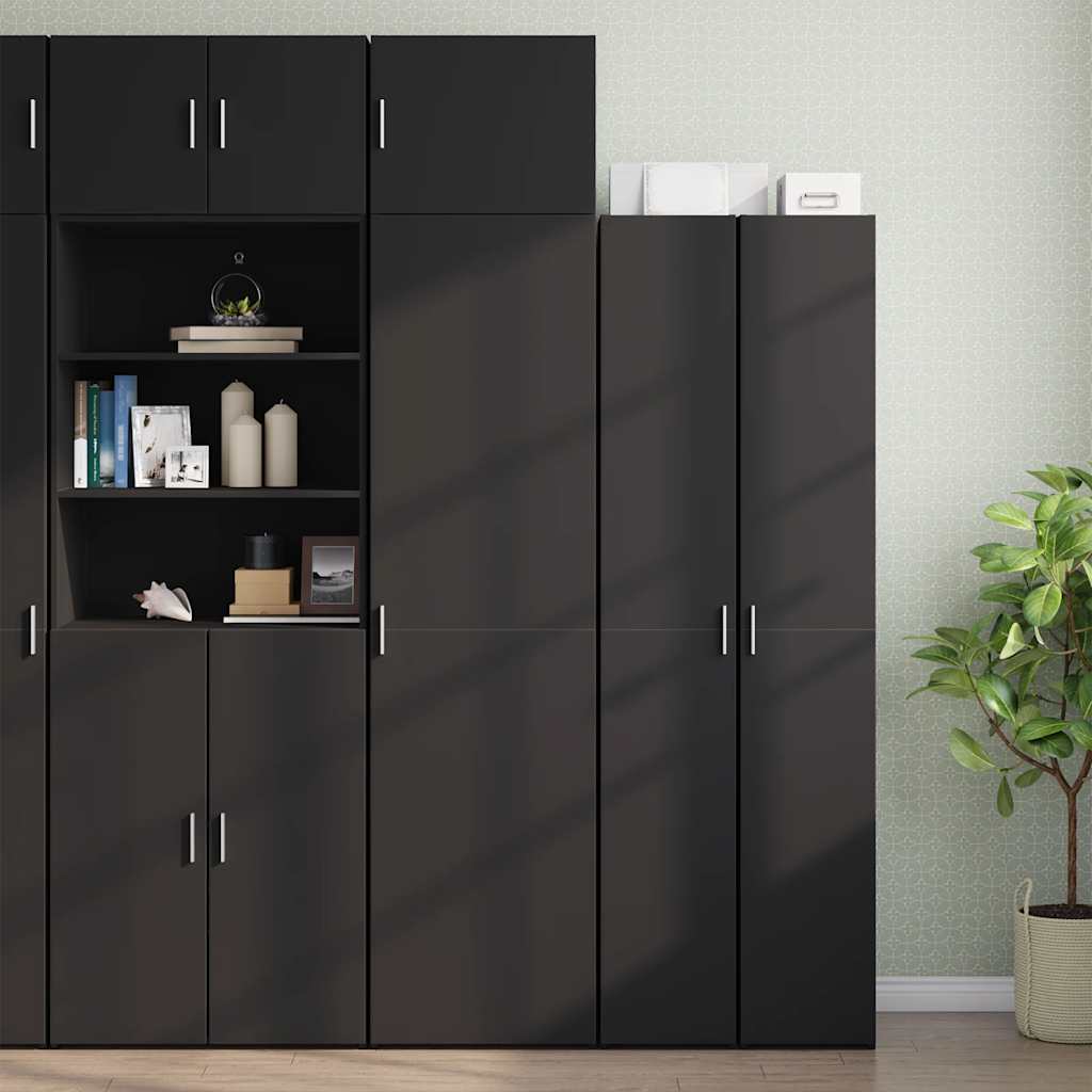 vidaXL Dulap depozitare slim negru 50x42,5x225 cm lemn prelucrat