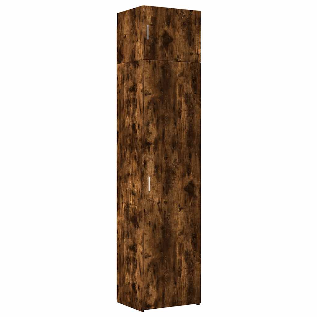 vidaXL Úzká úložná skříňka kouřový dub 50x42,5x225 cm kompozitní dřevo