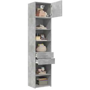 Úložná skříňka betonově šedá 50x42,5x225 cm kompozitní dřevo - obrázek 3
