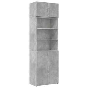 vidaXL hoiukapp, betoonhall, 70 x 42,5 x 225 cm, tehispuit