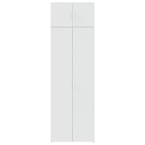 Úzká úložná bílá 70 x 42,5 x 225 cm kompozitní dřevo - obrázek 4