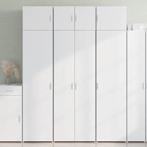 Úzká úložná bílá 70 x 42,5 x 225 cm kompozitní dřevo - obrázek 1