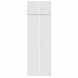 Úzká úložná bílá 70 x 42,5 x 225 cm kompozitní dřevo - obrázek 4