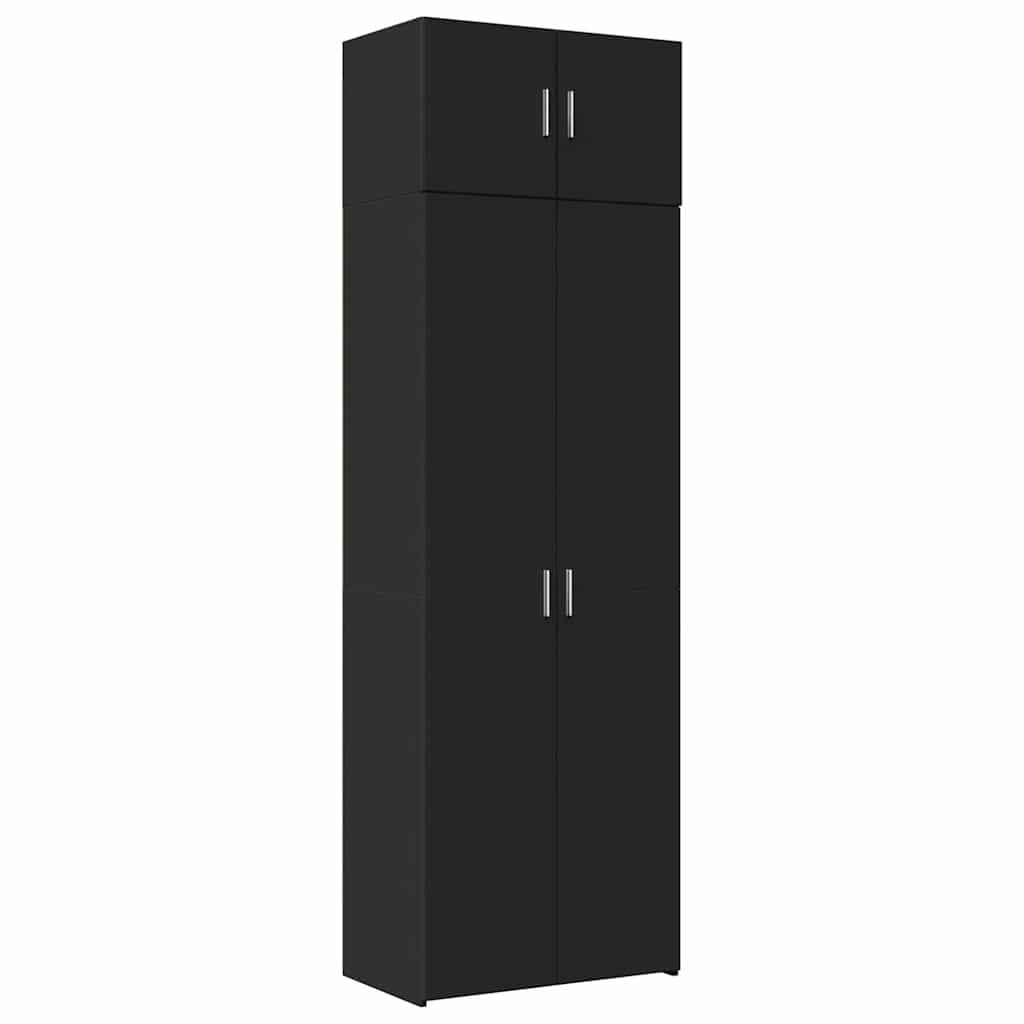 vidaXL Úzká úložná černá 70 x 42,5 x 225 cm kompozitní dřevo