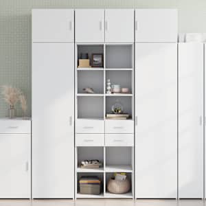 Ozka omara za shranjevanje bela 70x42,5x225 cm inženirski les