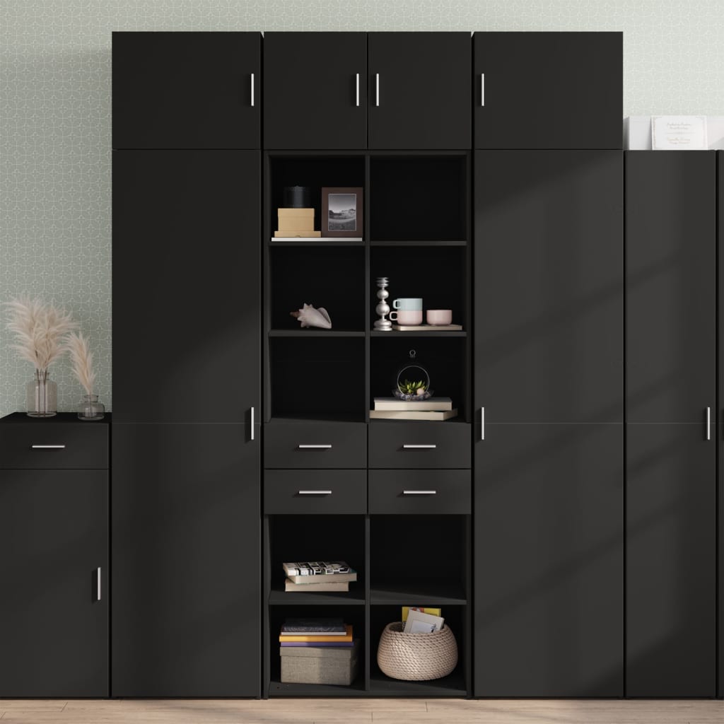 Hochschrank Schwarz 70×42,5×225 cm Holzwerkstoff