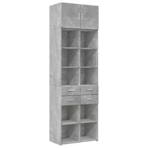 Úložná skříňka betonově šedá 70x42,5x225 cm kompozitní dřevo - obrázek 2