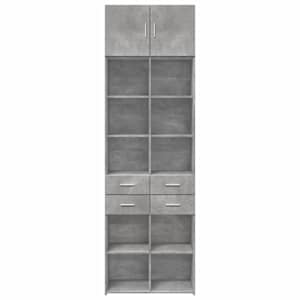 Úložná skříňka betonově šedá 70x42,5x225 cm kompozitní dřevo - obrázek 4