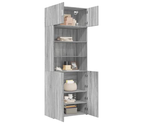 vidaXL Hochschrank Grau Sonoma 80x42,5x225 cm Holzwerkstoff