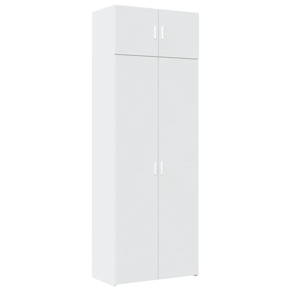 vidaXL hoiukapp, valge, 80 x 42,5 x 225 cm, tehispuit