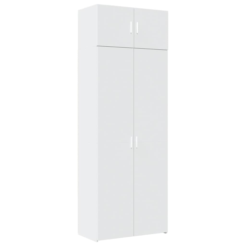 vidaXL Dulap de depozitare, alb, 80x42,5x225 cm, lemn prelucrat