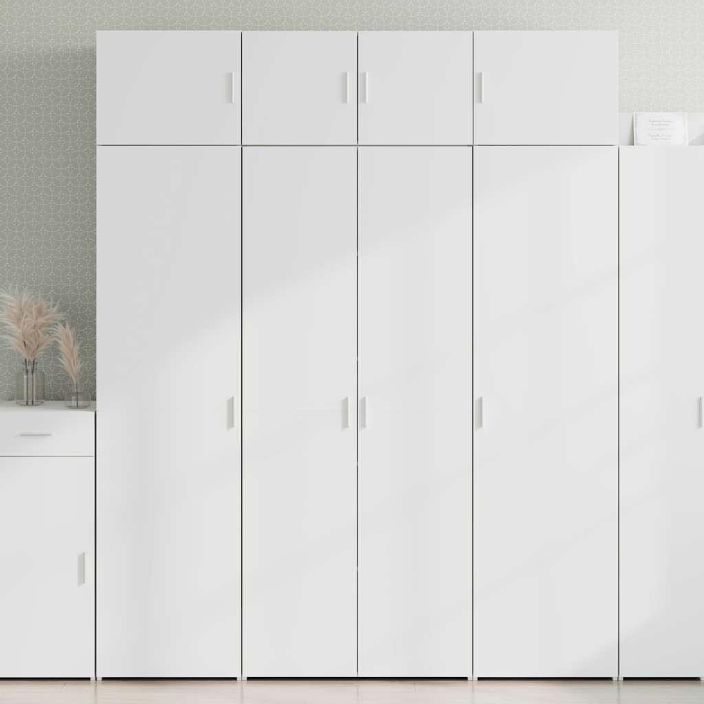 vidaXL Säilytyskaappi valkoinen 80x42,5x225 cm tekninen puu