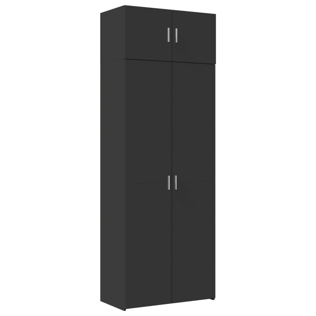 vidaXL Úzká úložná černá 80 x 42,5 x 225 cm kompozitní dřevo