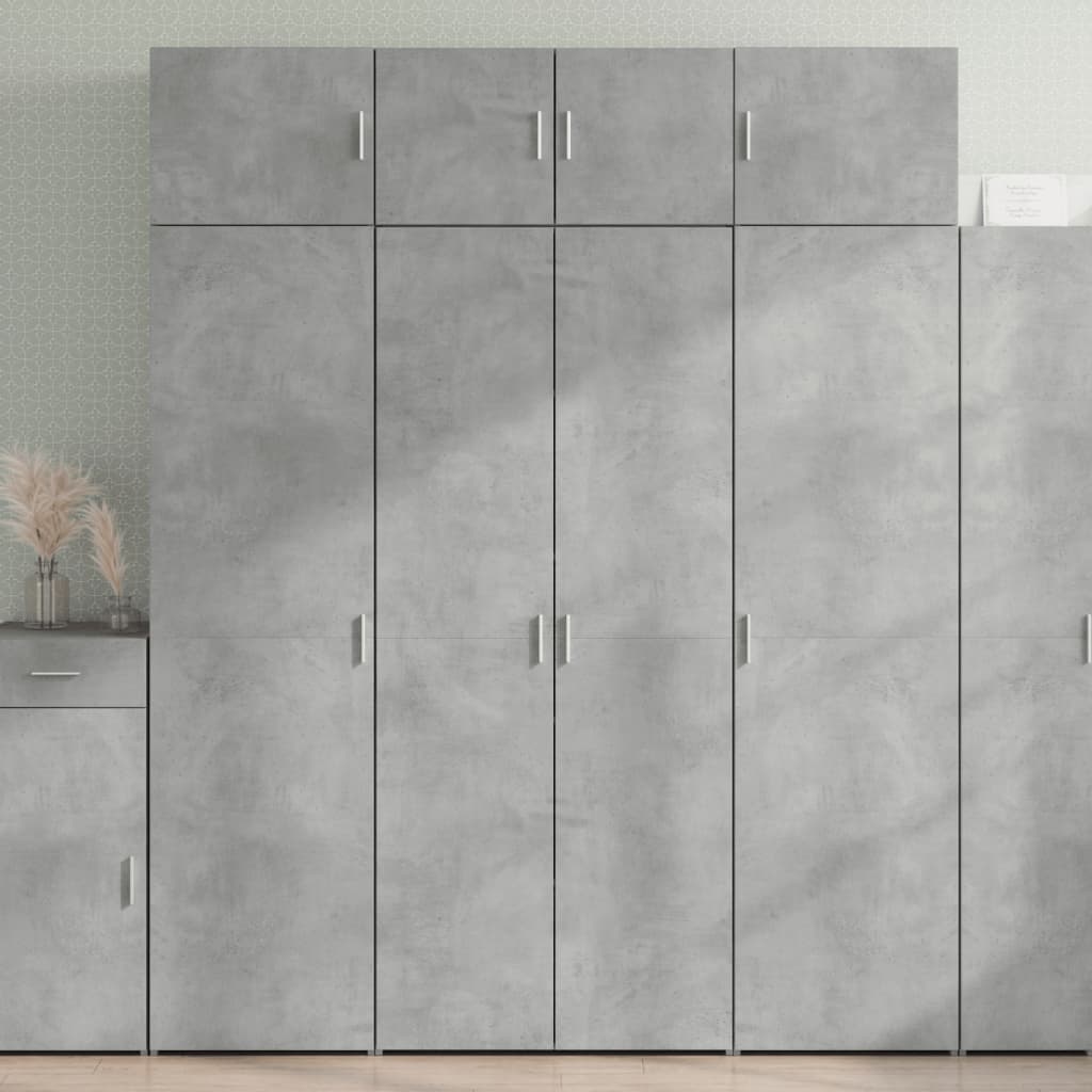 vidaXL Säilytyskaappi betoninharmaa 80x42,5x225 cm tekninen puu