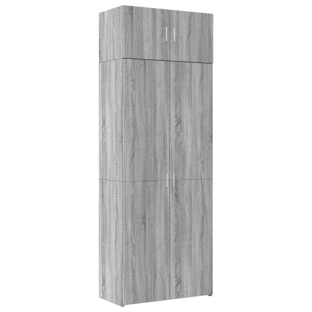 vidaXL Úzká úložná šedá sonoma 80x42,5x225 cm kompozitní dřevo