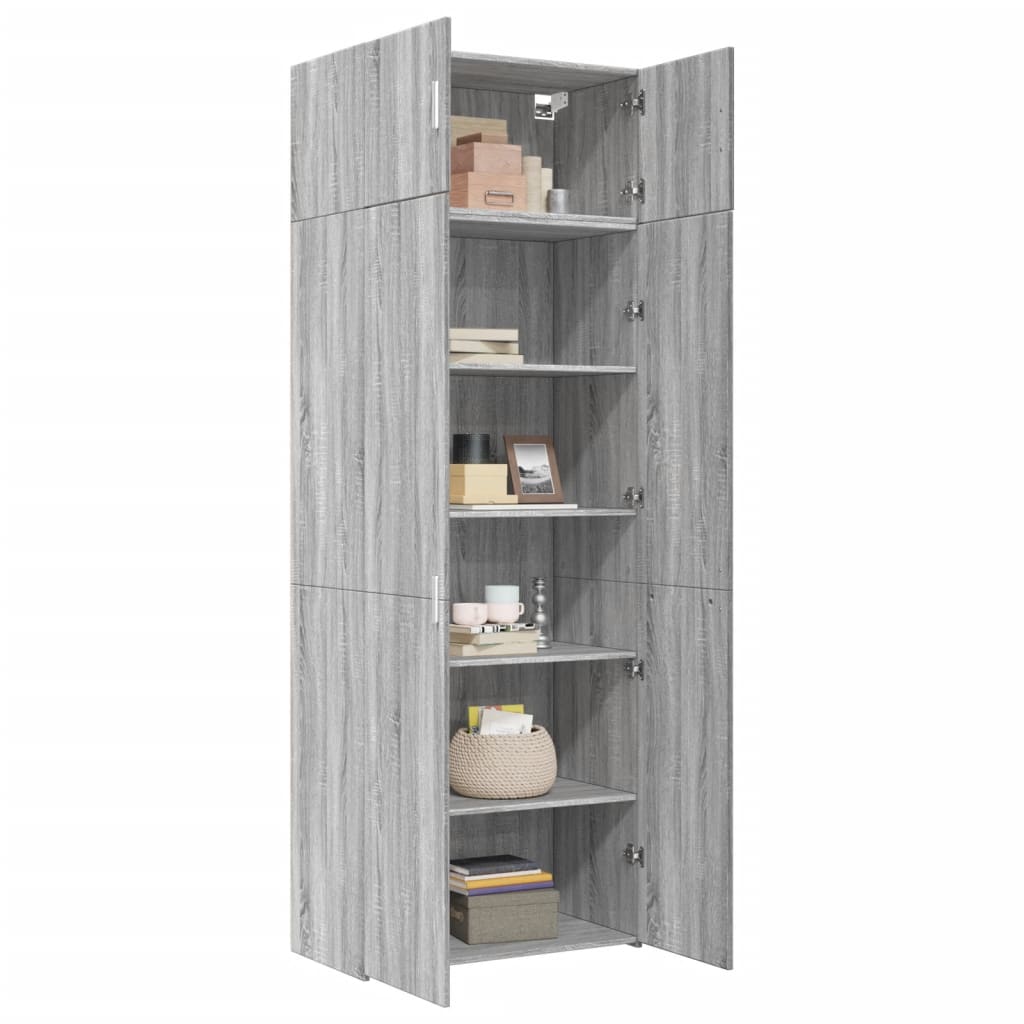 vidaXL Dulap de depozitare sonoma gri 80x42,5x225 cm lemn prelucrat