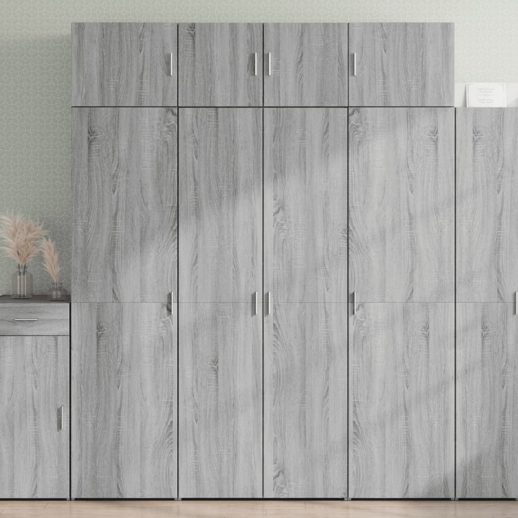 vidaXL Dulap de depozitare sonoma gri 80x42,5x225 cm lemn prelucrat