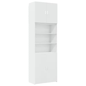Skříň highboard bílá 80 x 42,5 x 249 cm kompozitní dřevo - obrázek 2