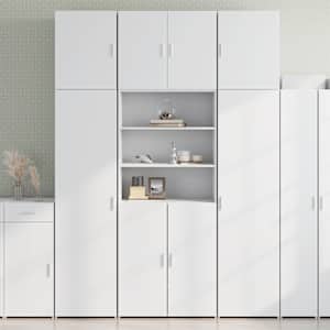 Skříň highboard bílá 80 x 42,5 x 249 cm kompozitní dřevo - obrázek 1