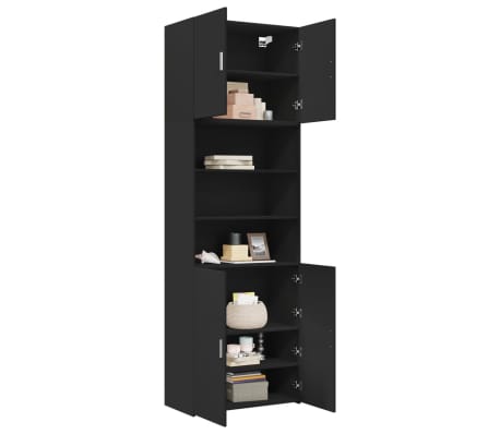 vidaXL Ντουλάπι Μαύρο 80x42,5x249 εκ. από Επεξεργασμένο Ξύλο