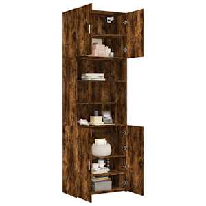 Skříň highboard kouřový dub 80 x 42,5 x 249 cm kompozitní dřevo - obrázek 3