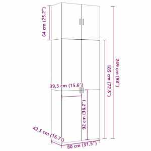 Skříň highboard dub sonoma 80 x 42,5 x 249 cm kompozitní dřevo - obrázek 13