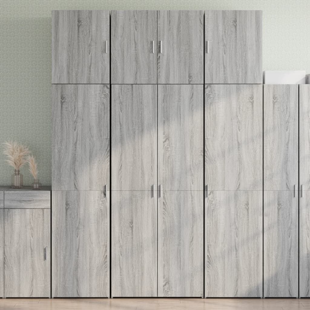 vidaXL Highboard Grau Sonoma 80x42,5x249 cm Holzwerkstoff