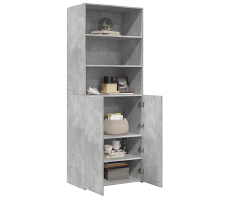 vidaXL Hoge kast 70x42,5x185 cm bewerkt hout betongrijs