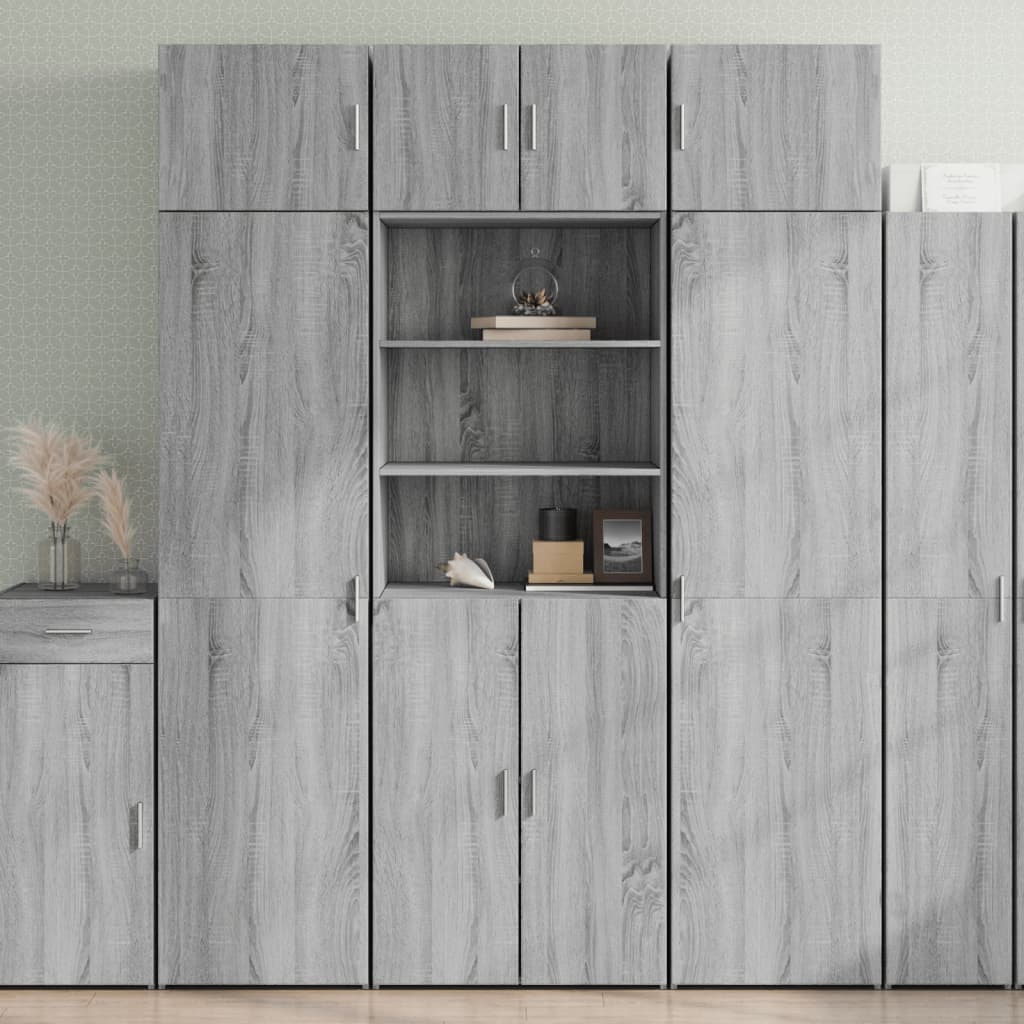 Highboard Grau Sonoma 70×42,5×185 cm Holzwerkstoff