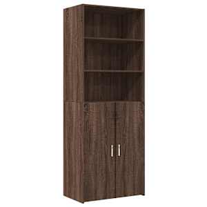 Skříň highboard hnědý dub 70 x 42,5 x 185 cm kompozitní dřevo - obrázek 2