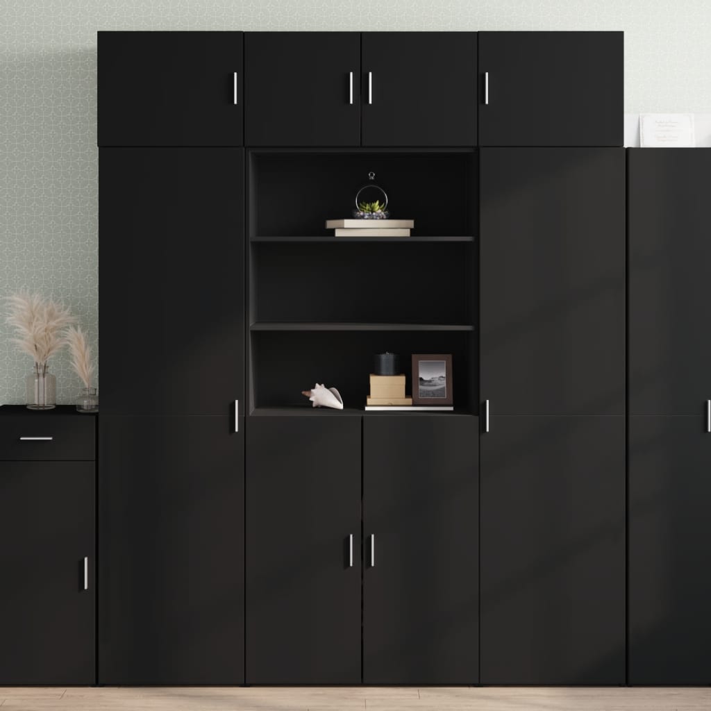 Highboard Schwarz 80×42,5×185 cm Holzwerkstoff