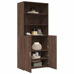Skříň highboard hnědý dub 80 x 42,5 x 185 cm kompozitní dřevo - obrázek 3