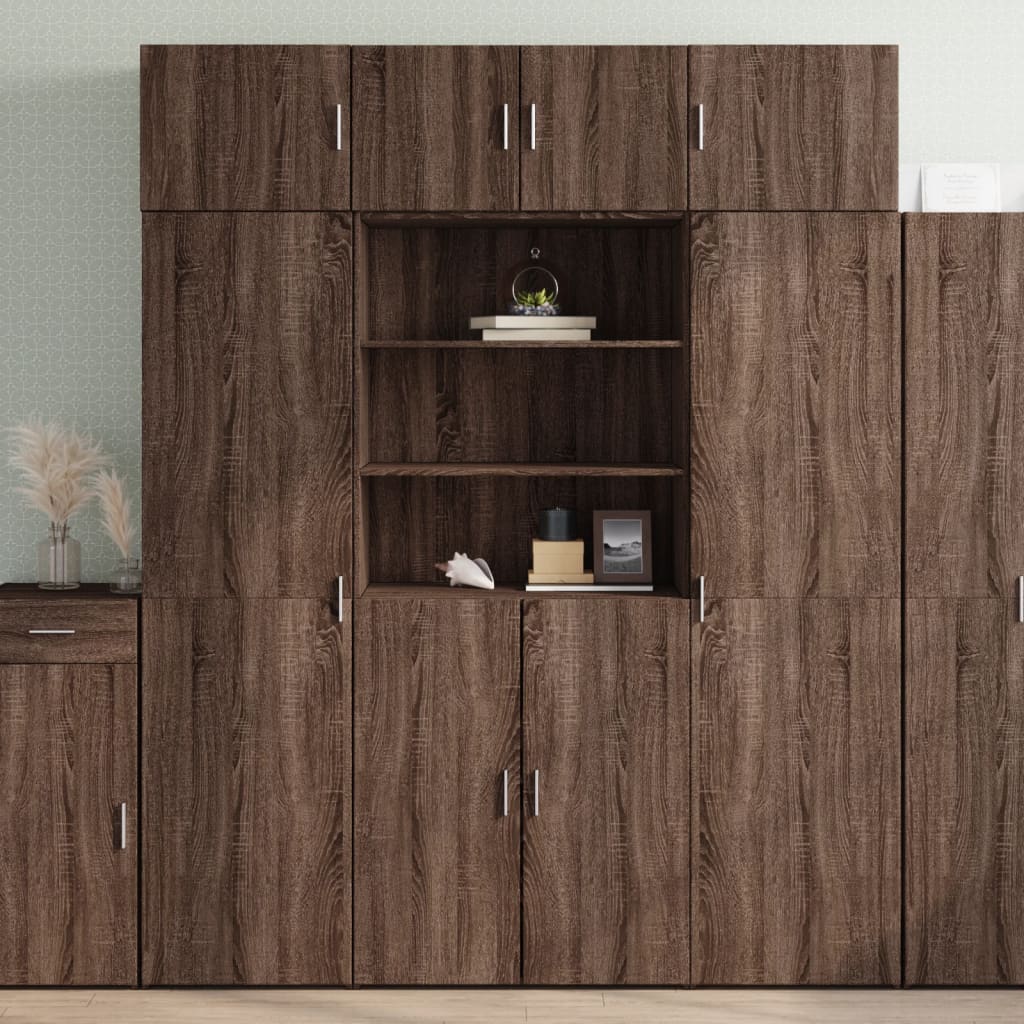 Highboard Braun Eichen-Optik 80×42,5×185 cm Holzwerkstoff