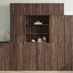 Skříň highboard hnědý dub 80 x 42,5 x 185 cm kompozitní dřevo