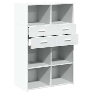 Skříň highboard bílá 80 x 42,5 x 124 cm kompozitní dřevo - obrázek 7