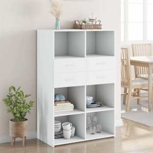 Skříň highboard bílá 80 x 42,5 x 124 cm kompozitní dřevo - obrázek 1