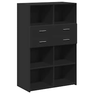 Skříň highboard černá 80 x 42,5 x 124 cm kompozitní dřevo - obrázek 2