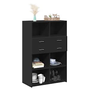 Skříň highboard černá 80 x 42,5 x 124 cm kompozitní dřevo - obrázek 3